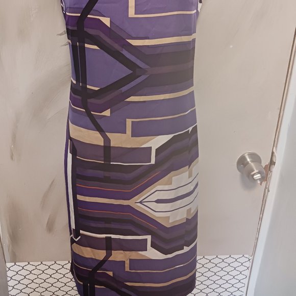 Antonio Melani Purple Silk Geo Dress - Picture 11 of 14